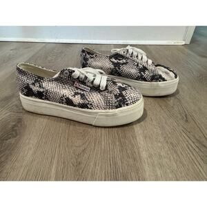Superga Snake Print Platform Sneakers Size 39.5 / US 7